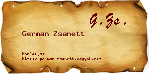German Zsanett névjegykártya